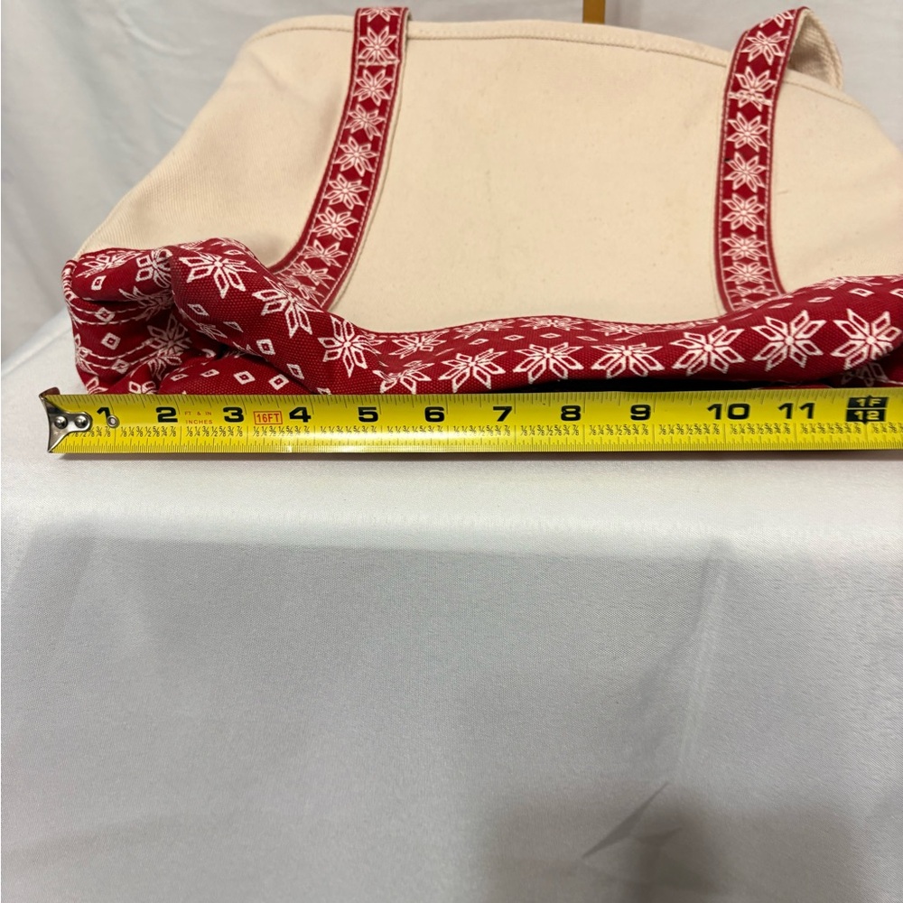 Lands' End Canvas Tote with Red Pattern - Picture 7 of 8